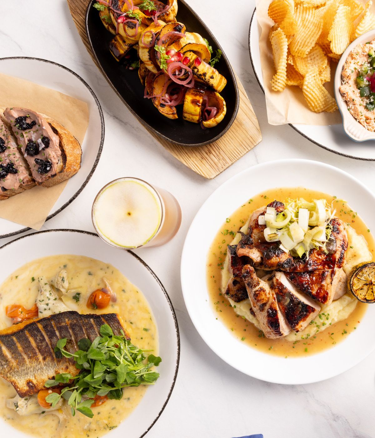 Kendall's Brasserie Tabletop Spread for Main Menu Header